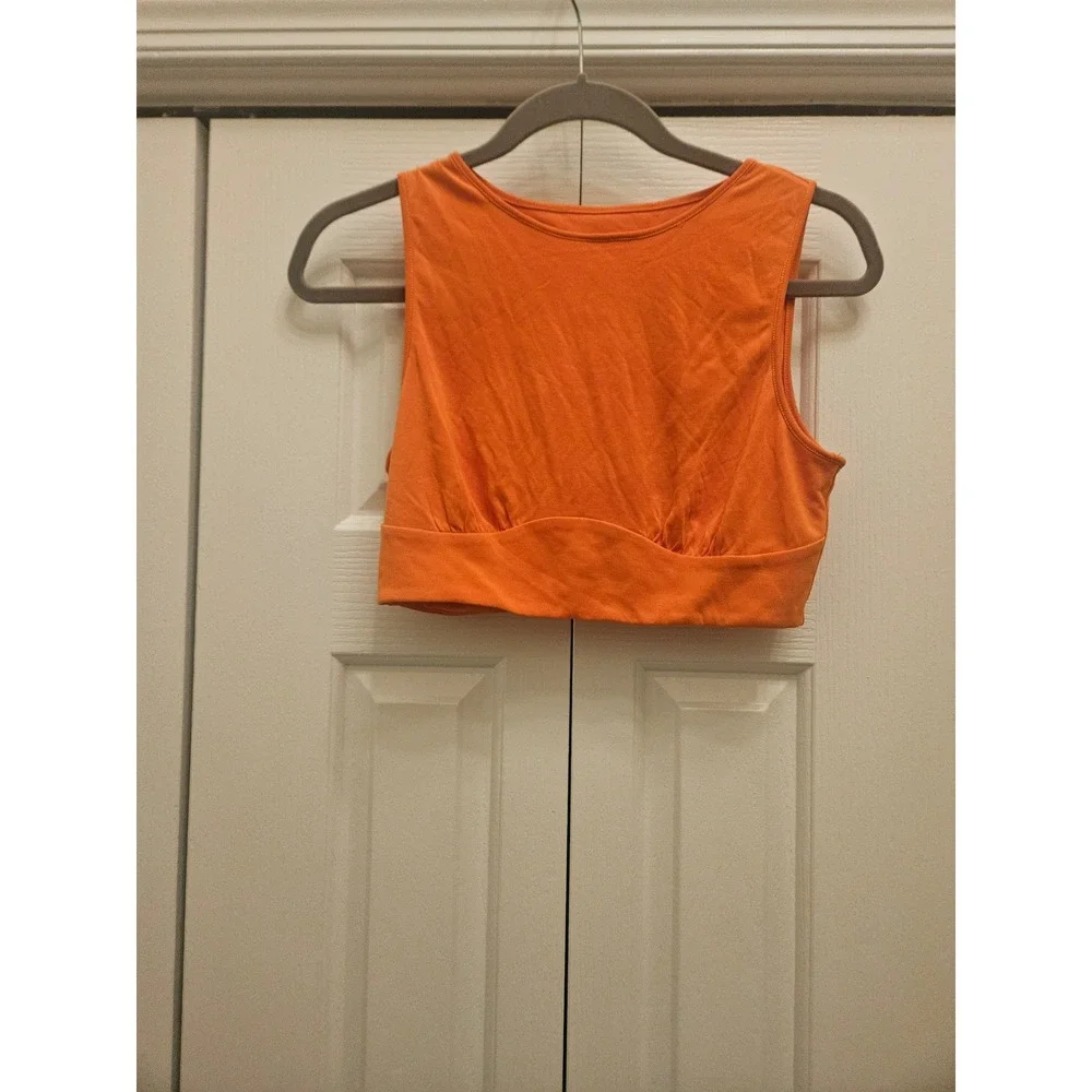 Camila Coelho Orange Twist Front Maxi Skirt and Crop Top Set Small